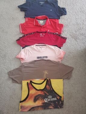Scott James Corona Yellow Aerepostale Hollister Palm-Graphic Men's Tank Top 6